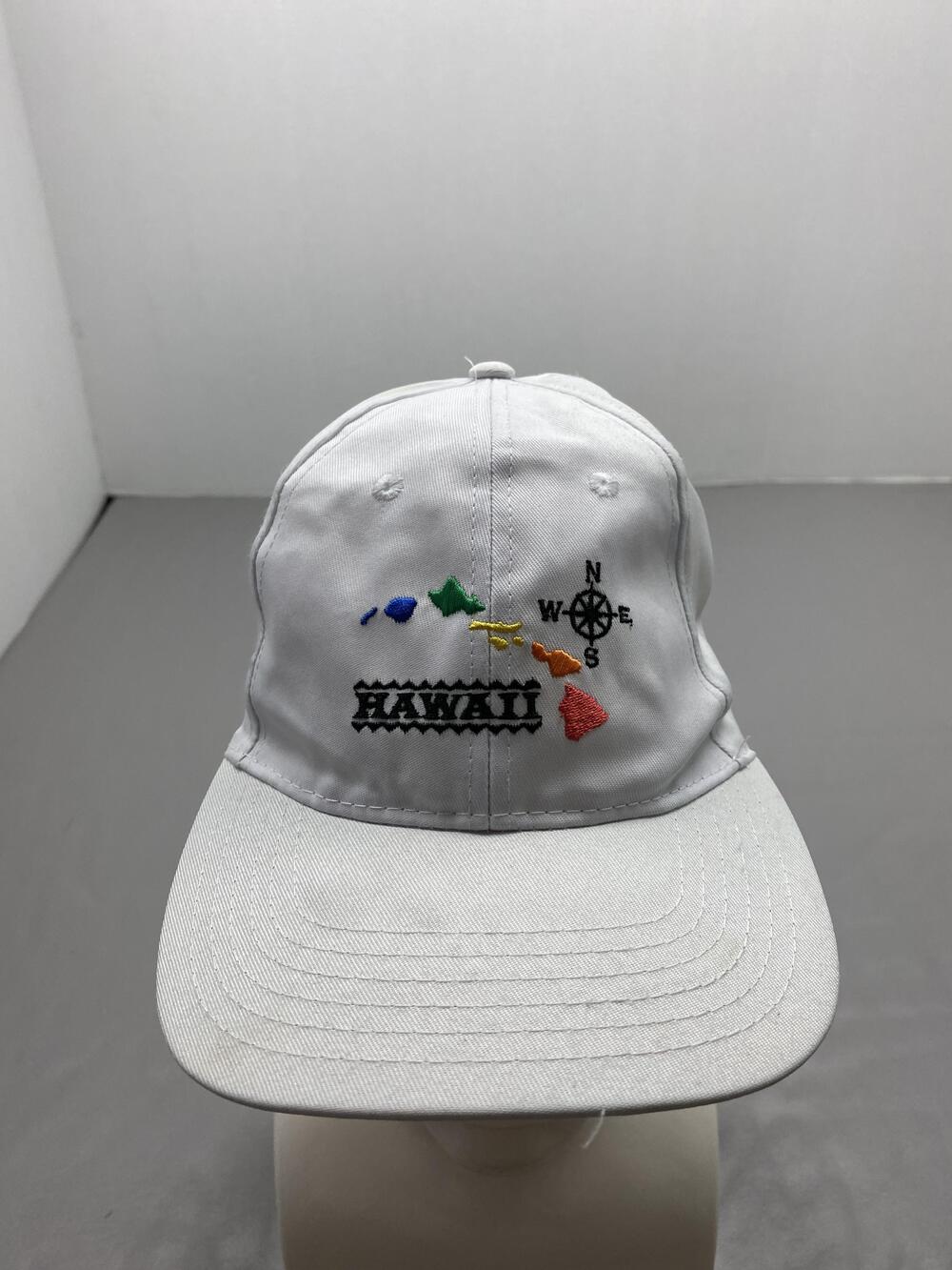 Hat Cap Strap Back One Size White Surfware Hawaiian Classics Mens Adjustable